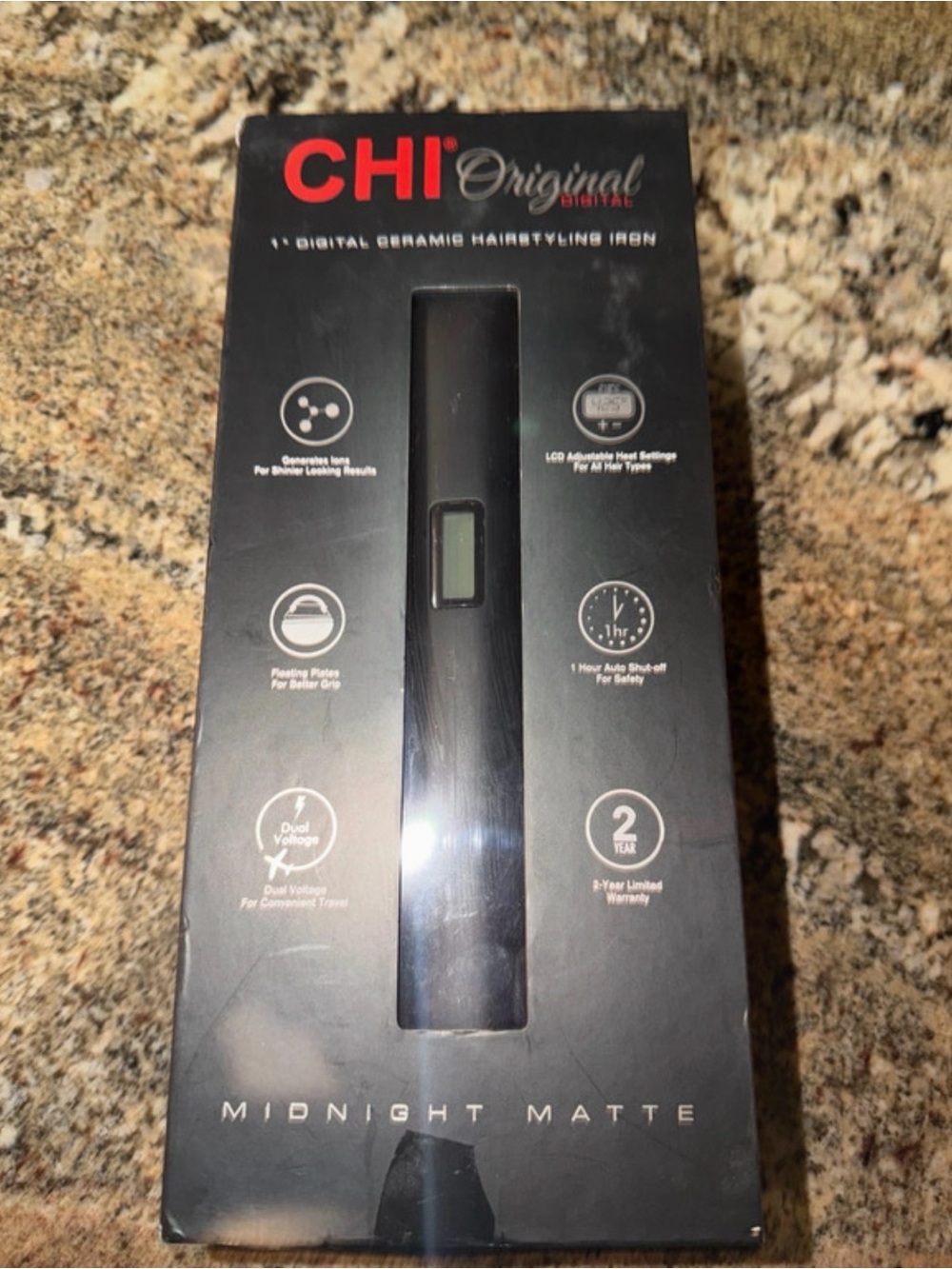 CHI Original Digital 1" Ceramic Hairstyling Iron - Midnight Matte Black
